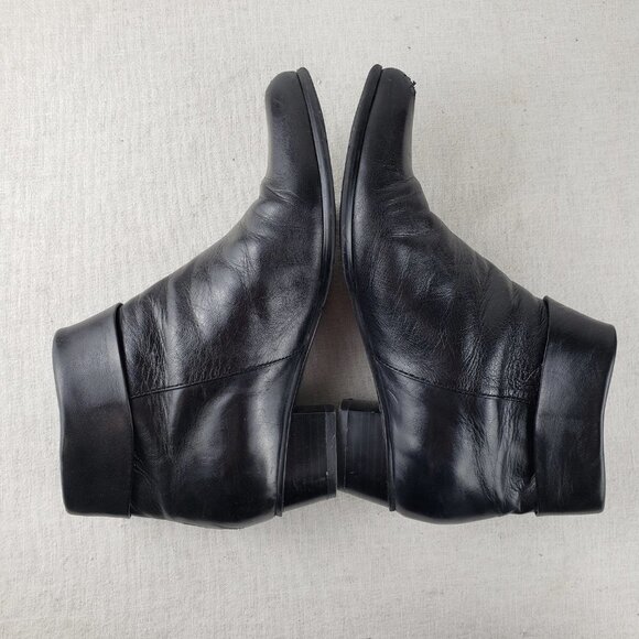 Spring Step Stockholm Booties Black Leather Ankle Zip Size 37 US Womens 6.5-7 - Picture 7 of 10